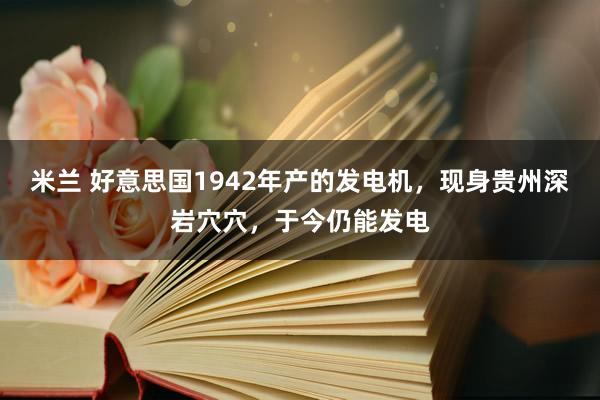 米兰 好意思国1942年产的发电机，现身贵州深岩穴穴，于今仍能发电