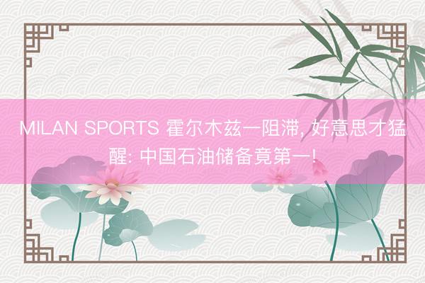MILAN SPORTS 霍尔木兹一阻滞， 好意思才猛醒: 中国石油储备竟第一!